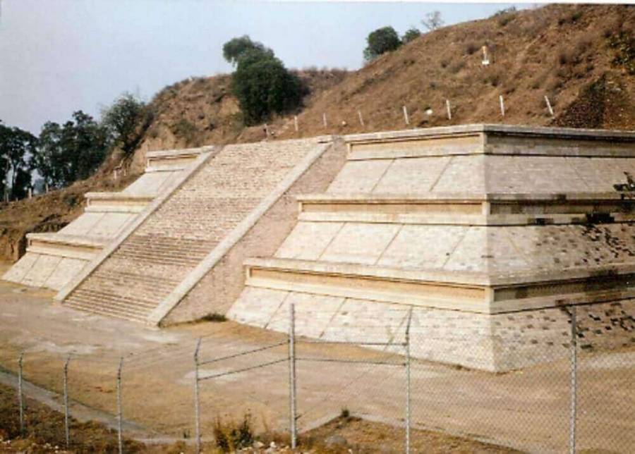 Some visible portions of the Great Pyramid of Cholula, Mexico.