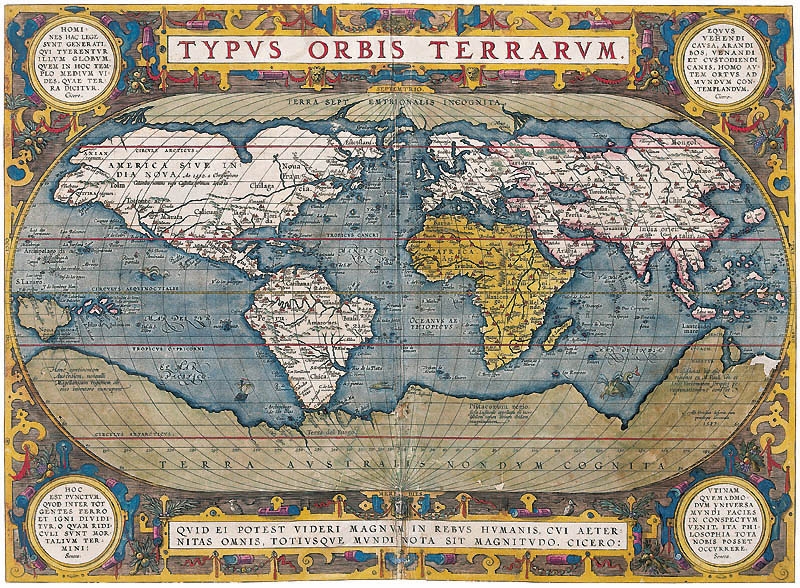 On this 1570 map, Hyperborea is shown as an Arctic continent and described as- Terra Septemtrionalis Incognita (Unknown Northern Land).