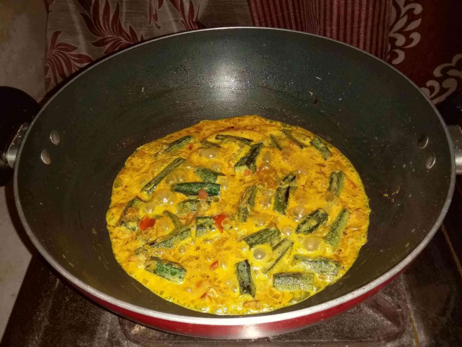 Bhindi Masala being prepared by using Bhindi Masala Recipe.