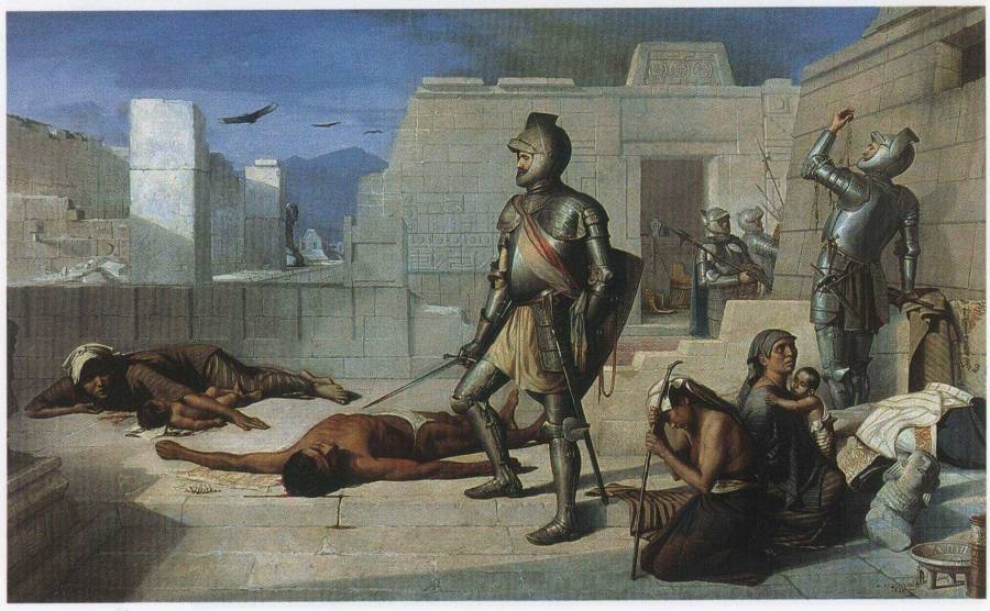 The Massacre of Cholula by Felix Parra.