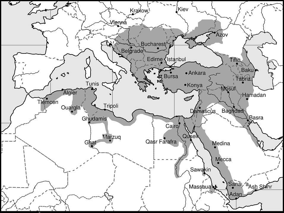 Map of the Ottomam Empire Map, 17th century.