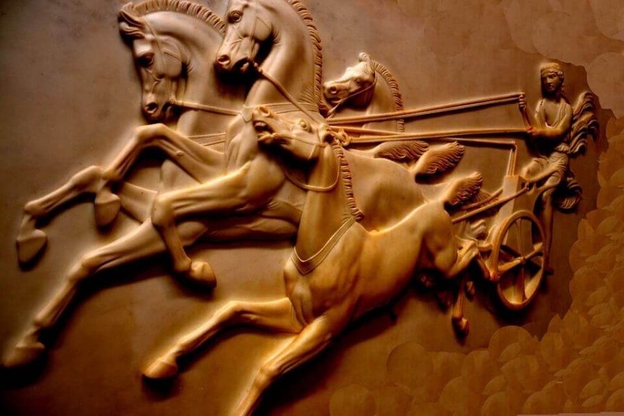 Cynisca  won in the four-horse chariot racing  twice, in 396 BC and again in 392 BC.