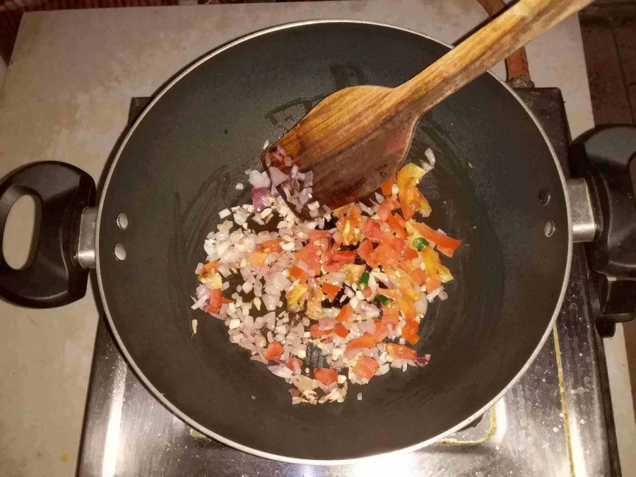 Preliminary stage of preparaing Dal Palak Recipe.