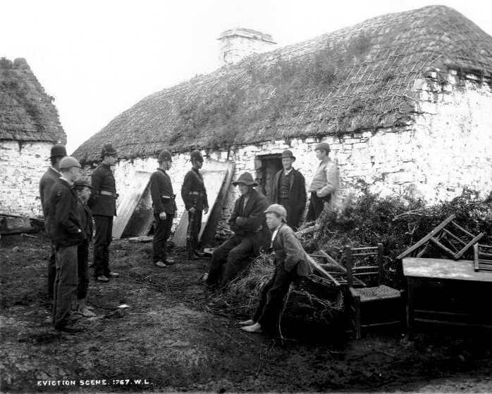 Family evicted by their landlord during the Irish Land War, Moyasta, County Clare, 1879