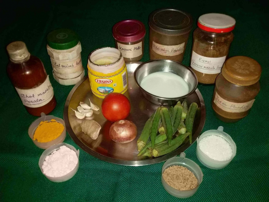 Ingredients Used in Recipe for Bhindi Masala.